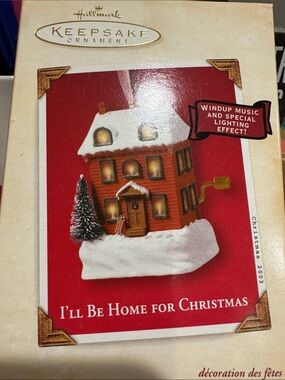 Hallmark Wind Up Music Box Red House Ornament